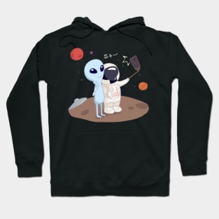 alien astronaut friends taking selfie Hoodie